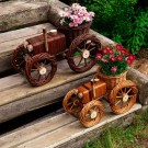 Blomsterkurv Liten Traktor | naturpil | 40x21x25cm  thumbnail