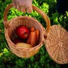 Kurv m/lokk Janne | flettet av pil | ø21cm  thumbnail