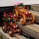 Blomsterkurv Liten Traktor | mørk naturpil | 40x21x25cm  thumbnail