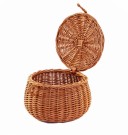 Rund kurv med lokk Meis | flettet av pil | ø16cm  thumbnail