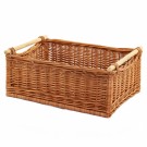 Oppbevaringskurv m/tre | flettet av pil | 49x36cm  thumbnail