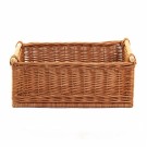 Oppbevaringskurv m/tre | flettet av pil | 49x36cm  thumbnail