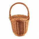 Kurv m/lokk Janne | flettet av pil | ø21cm  thumbnail