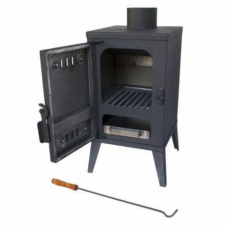 Mini vedovn i stål | til båt, camping, drivhus